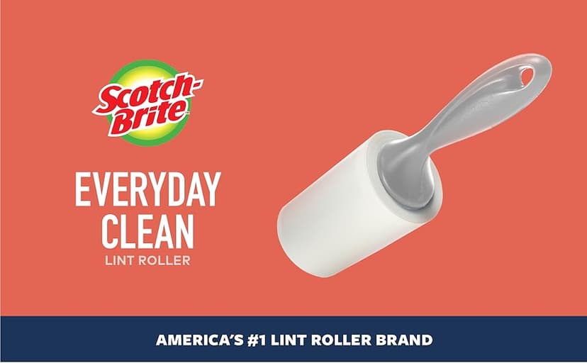 Scotch-Brite Everyday Clean Lint Roller, 3 Pack, Lint Remover for Pet Hair, Dark Clothes, Furniture, and Dusty Surfaces, Picks Up Fur & Fluff in Your Home, Car & Office, 300 Adhesive Sheets Total