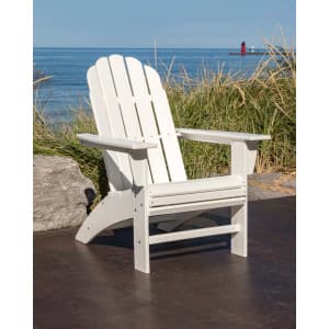 Polywood Nautical Curveback Adirondack Chair, HDPE Outdoor Patio Furniture for Deck, Pool, Garden, Made in USA