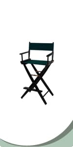 Casual Home 24" Director's Chair Black Frame-with Black Canvas, Counter Height