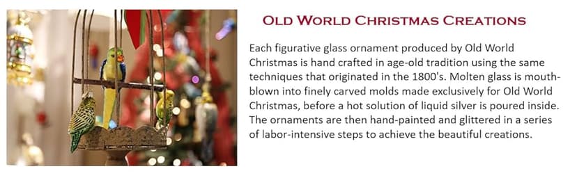 Old World Christmas Crochet Glass Blown Ornaments for Christmas Tree