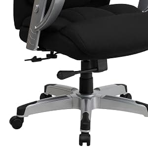 Flash Furniture HERCULES Series Big & Tall 400 lb. Rated Black LeatherSoft Executive Ergonomic Office Chair with Silver Adjustable Arms