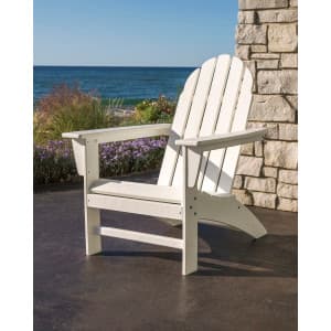 Polywood Vineyard Adirondack Chair, Outdoor Patio Furniture, All-Weather Composite, Pool Deck Garden Chair, Made in USA, Slate Grey