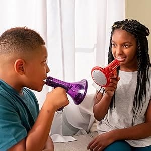 Toysmith Tech Gear Multi Voice Changer – Megaphone Toy with 8 Voice Effects and LED Lights – Fun Outdoor Toy for Kids Ages 5+ – Cool Gag Gifts or Birthday Gift Idea – Colors May Vary, Battery Included