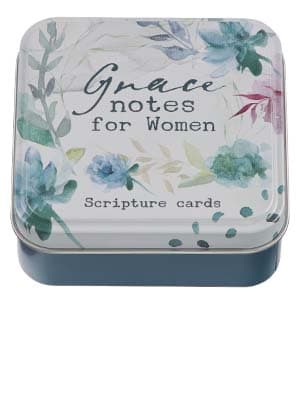 Christian Art Gifts Scripture Prayer Cards In Tin | Grace Notes For Today – 50 Double Sided Cards | Bible Verse Encouraging Gift for Women