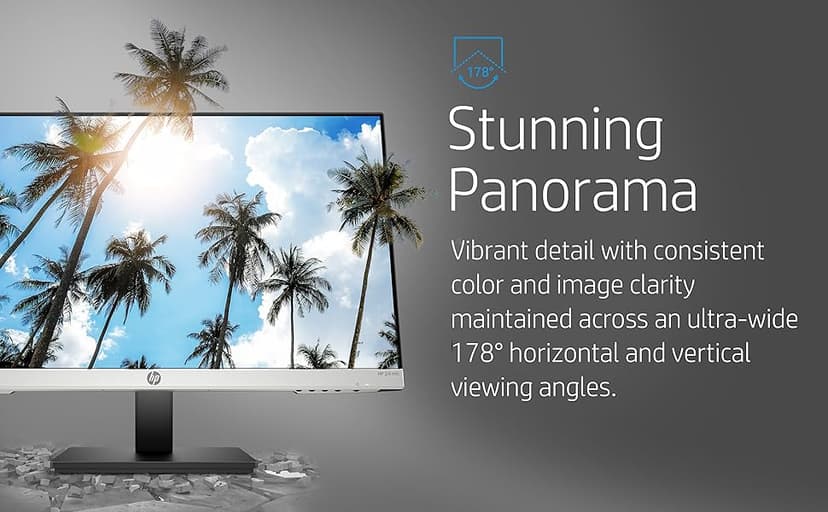 HP 24mh FHD Monitor - Computer Monitor with 23.8-Inch IPS Display (1080p) - Built-in Speakers and VESA Mounting - Height/Tilt Adjustment for Ergonomic Viewing - HDMI and DisplayPort - (1D0J9AA#ABA)
