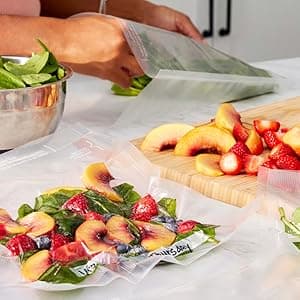 FoodSaver Quart Pre-Cut Vacuum Seal Bags, Easy Use Vacuum Storage Bags, Align to Seal and Tear to Open Vacuum Sealer Storage Bags, 43 Pack