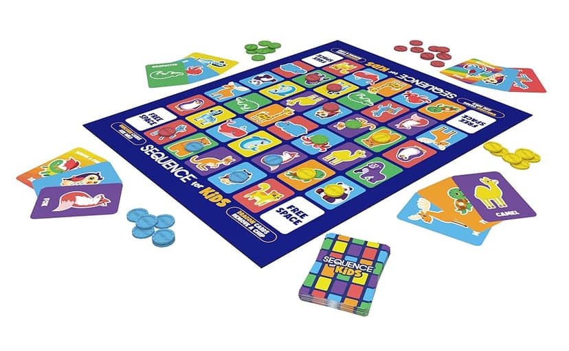 Jax SEQUENCE for Kids -- The 'No Reading Required' Strategy Game by Jax and Goliath, Multi Color, 11 inches (2-4 players) (Packaging May Vary)