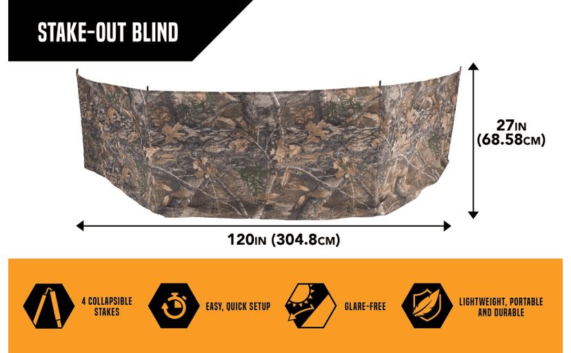 Allen Company Portable Ground Blind for Turkey and Deer Hunting - Outdoor Shooting Gear - Comes with Stakes for Easy Set Up - Realtree Edge Camo - 10" L x 27" H