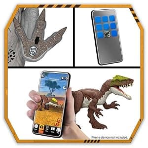 Mattel Jurassic World Rebirth Power Devour Tyrannosaurus Rex Dinosaur Figure with Tongue Activated Constant Chomp, Lights & Sounds, Digital Play