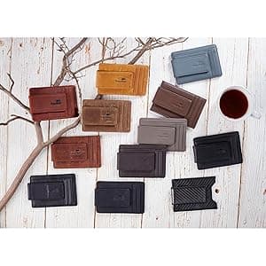 Toughergun Slim Wallet for Men RFID Blocking Money Clip, Minimalist Front Pocket Credit Card Holder, Magnetic Thin Mens Wallets with ID Window