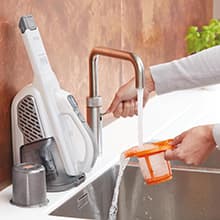 BLACK+DECKER Dust Buster Hand Held Vacuum Cordless Rechargeable, Portable Vacuum for Car, Extended Runtime, Powerful Suction, Extra Long Crevice Tool, AdvancedClean+ (HHVK320J10)