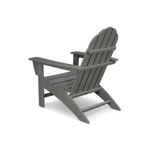 Polywood Vineyard Adirondack Chair, Outdoor Patio Furniture, All-Weather Composite, Pool Deck Garden Chair, Made in USA, Slate Grey