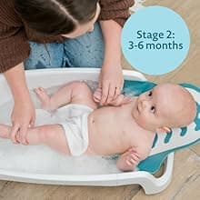 The First Years 4-in-1 Reclining Baby Bathtub – Grows-with-Baby Adjustable Bath Seat – Multi-Position Backrest for Newborn, Infant & Toddler Use – Ages 0–24 Months