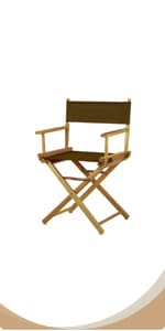Casual Home 24" Director's Chair Black Frame-with Black Canvas, Counter Height