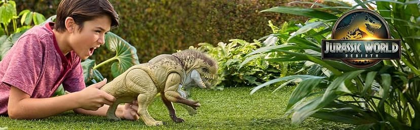 Mattel Jurassic World Rebirth Distortus Rex Rumble N Rampage Dinosaur Action Figure 22 Inch with 2 Attack Actions, Content-Accurate, Digital Play