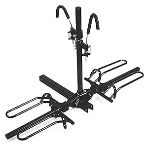 MaxxHaul Platform Bike Rack for 2 Bikes - Hitch Mounted Tray Carrier for SUV, Van, & Truck - Adjustable Tire Cradles & Foam Padded Hooks - Fits 2" Class III & IV Hitches (50027)
