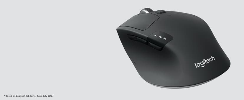 Logitech M720 Triathlon Wireless Mouse, Bluetooth, USB Unifying Receiver, 1000 DPI, 6 Programmable Buttons, 2-Year Battery, Compatible with Laptop, PC, Mac, iPadOS - Black