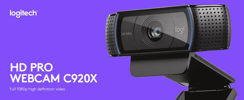 Logitech C920x HD Pro PC Webcam, Full HD 1080p/30fps Video, Clear Audio, HD Light Correction, Works with Microsoft Teams, Google Meet, Zoom, Nintendo Switch 2’s New GameChat Mode, Mac/Tablet- Black