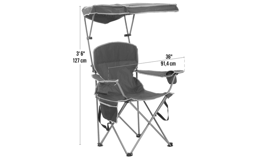 Quik Shade Max Shade High and Wide Folding Camp Tilt UV Sun Protection Canopy Chair