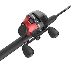 Zebco 202 & 404 Spincast Reels and Fishing Rod Combos (2-Pack), 5-Foot 6-Inch 2-Piece Fishing Pole, Size 30 and 40 Reels, Right-Hand Retrieve, Pre-Spooled with 10 lb and 15 lb Cajun Line, Black/Red