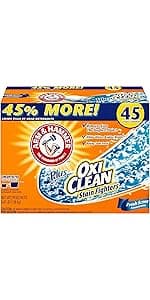 Arm & Hammer Plus OxiClean Powder Laundry Detergent, Fresh Scent, 45 Loads, 3.48 Pound (Pack of 1) - Package May Vary