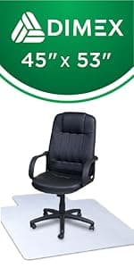 Dimex Office Chair Mat for Low Pile Carpet with Lip, 36" x 48", Clear