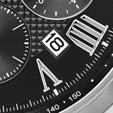 Bulova Men's Classic Wilton 3-Hand Chronograph, Luminous Hands, Roman Numeral Markers Domed Mineral Crystal, 43mm, Stainless Steel/Black Dial