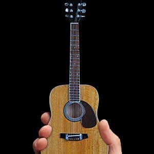 Axe Heaven AC-001 10-Inch Classic Natural Finish Acoustic Miniature Guitar Replica Collectible, Rosewood Finish Back
