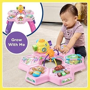 VTech Buzz and Learn Activity Table with Seven Interactive Play Zones, Pink