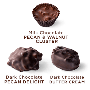 Russell Stover Caramel and Nuts in Milk and Dark Chocolate, Mother's Day Chocolate Gift Box, 9.4 Ounce