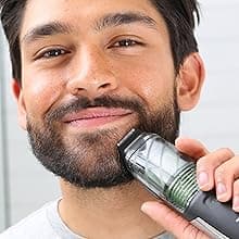 Remington Vacuum Beard Trimmer,13 Length and Style Settings with Adjustable Length Comb (2-18mm),Vacuum Trimmer for Beard, Mustache, and Stubble, Rechargeable Lithium Power, Washable, Removable Blades
