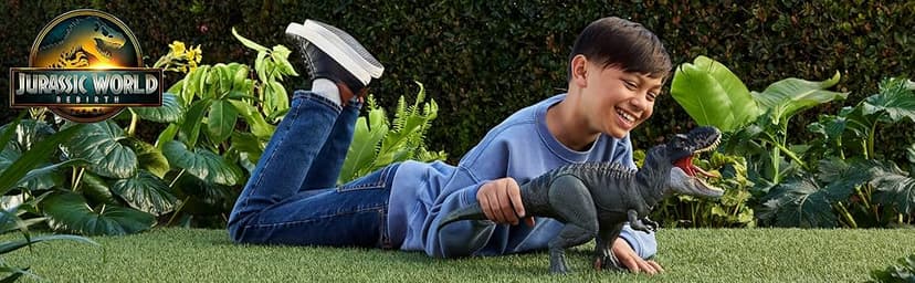 Mattel Jurassic World Rebirth Power Devour Tyrannosaurus Rex Dinosaur Figure with Tongue Activated Constant Chomp, Lights & Sounds, Digital Play