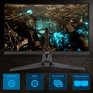 ASUS TUF Gaming VG27VH1B 27” Curved Monitor, 1080P Full HD, 165Hz (Supports 144Hz), Extreme Low Motion Blur, Adaptive-sync, FreeSync Premium, 1ms, Eye Care, HDMI D-Sub, Black