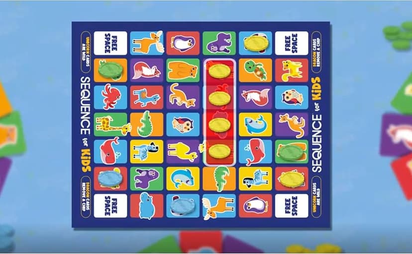 Jax SEQUENCE for Kids -- The 'No Reading Required' Strategy Game by Jax and Goliath, Multi Color, 11 inches (2-4 players) (Packaging May Vary)