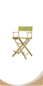Casual Home 24" Director's Chair Black Frame-with Black Canvas, Counter Height