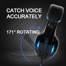 SADES SA902 7.1 USB Surround Sound PC Headsets Over-Ear Gaming Headphones with Microphone LED Light