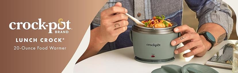 Crock-Pot Portable Electric Lunch Box 20-Ounce Food Warmer Moonshine Green | Ideal for Travel On-the-Go | Keeps Food Spill-Free Warm & Tasty | Dishwasher-Safe