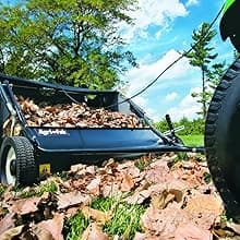 Agri-Fab 45-0320 42" Tow-Behind Lawn Sweeper, 12 cu. ft Hopper Bag Capacity; Leaf & Grass Catcher, with Adjustable Brush Height and Easy to Use Dumping Rope