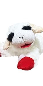 Multipet Lamb Chop Dog Plush Toy - Squeaky Toy for All Dogs - Extra Soft Plush - Stuffed Animal Dog Toy for Cuddling & Playing - Cute Pet Toy (6", Cream)