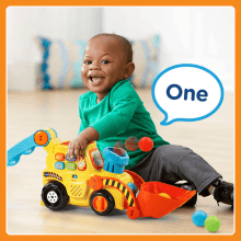 VTech Pop-a-Balls Push and Pop Bulldozer, Yellow B06WV7VBY5