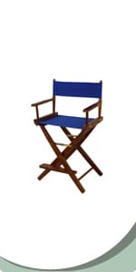 Casual Home 24" Director's Chair Black Frame-with Black Canvas, Counter Height