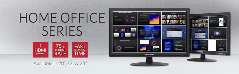 Sceptre 22-Inch 75Hz 1080p LED Monitor HDMI VGA Build-in Speakers, Brushed Black 2019 (E225W-19203S),Metal Black