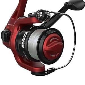 Zebco Slingshot Spinning Reel and Fishing Rod Combo, 2-Piece Medium-Light Durable Fiberglass Rod, Comfortable EVA Handle, Pre-Spooled with 8-Pound Cajun Fishing Line