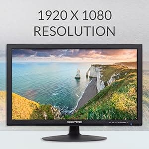 Sceptre 22-Inch 75Hz 1080p LED Monitor HDMI VGA Build-in Speakers, Brushed Black 2019 (E225W-19203S),Metal Black
