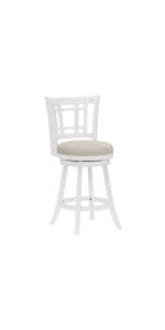 Hillsdale Fairfox 24.5" Wood Swivel Counter Height Stool, White