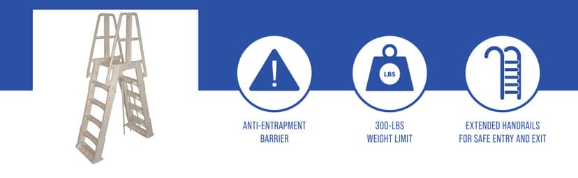 Blue Wave Premium A-Frame Above Ground Pool Ladder - Taupe