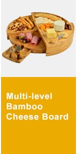 Picnic at Ascot Personalized Monogrammed Laser Engraved Hardwood Board for Cheese & Appetizers - Includes 4 Cheese Knives, Cheese Markers & Ceramic Dish - Designed in California