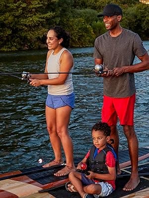 Zebco Slingshot Spinning Reel and Fishing Rod Combo, 2-Piece Medium-Light Durable Fiberglass Rod, Comfortable EVA Handle, Pre-Spooled with 8-Pound Cajun Fishing Line