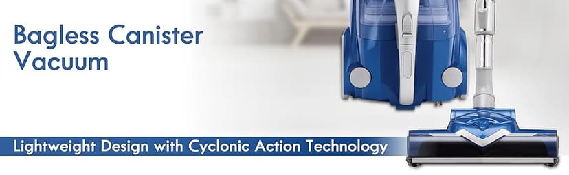 Kenmore Pet-Friendly Lightweight HEPA Canister Vacuum with Variable Modes, Retractable Cord, and Pet Brush - Blue