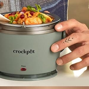 Crock-Pot Portable Electric Lunch Box 20-Ounce Food Warmer Moonshine Green | Ideal for Travel On-the-Go | Keeps Food Spill-Free Warm & Tasty | Dishwasher-Safe